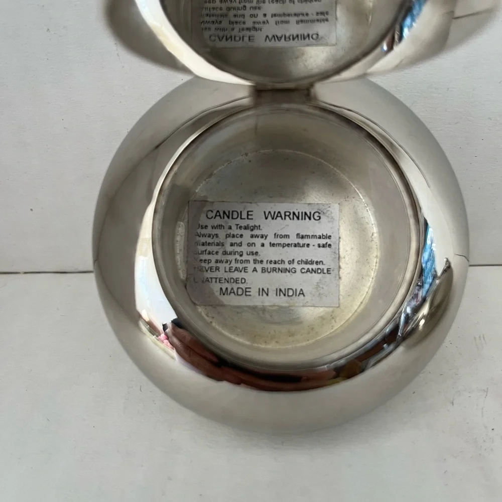 2 Vtg Pottery Barn Silverplated Round Candle Holder/Ash Tray from Pottery Barn